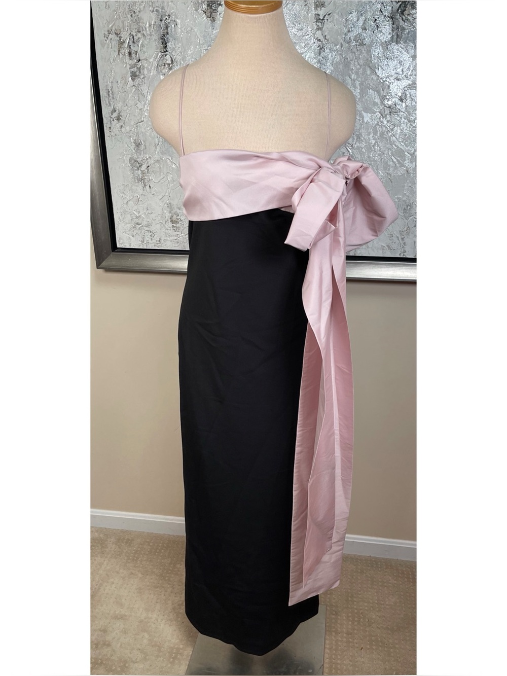 BERNADETTE Bart Bow Embellished Black Maxi Dress Size 8 - Picture 4 of 9